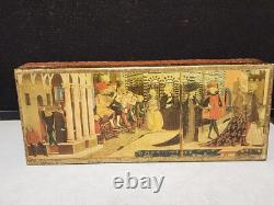 Vintage Large 14 3/4 Jewelry Box Italy Florence Gilt Wood Renaissance Scene