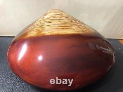 Vintage Large Japanese Wakasa Lacquer Clam Shell Trinket Box, 8 1/2 W x 8 Deep