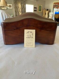 Vintage Large Moulded Solid Italian Leather Box by PAPINI Florence Italy