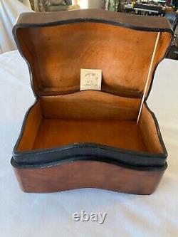 Vintage Large Moulded Solid Italian Leather Box by PAPINI Florence Italy