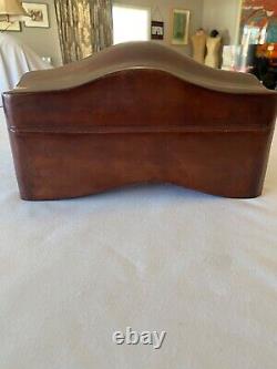 Vintage Large Moulded Solid Italian Leather Box by PAPINI Florence Italy