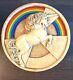 Vintage Large Resin Unicorn And Rainbow Round Lidded Box 8 1970s Retro