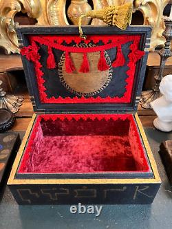 Vintage Leather Box Hand Painted with Archangel Seal of Samael