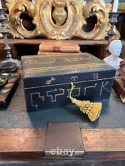 Vintage Leather Box Hand Painted with Archangel Seal of Samael