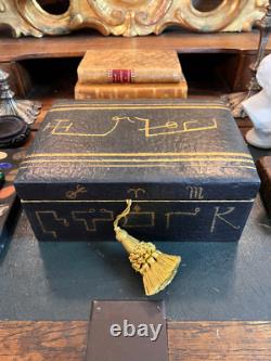Vintage Leather Box Hand Painted with Archangel Seal of Samael
