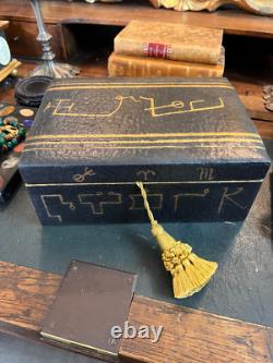 Vintage Leather Box Hand Painted with Archangel Seal of Samael