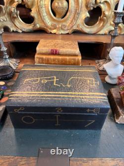 Vintage Leather Box Hand Painted with Archangel Seal of Samael