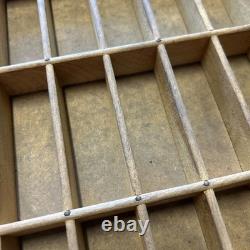 Vintage Letterpress Typeset Printers Tray Shadow Box Curio Wooden Shelf Hamilton