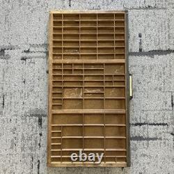 Vintage Letterpress Typeset Printers Tray Shadow Box Curio Wooden Shelf Hamilton