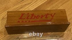 Vintage Liberty Wood Storage Box Desktop File Box -sailboat Box-edson USA