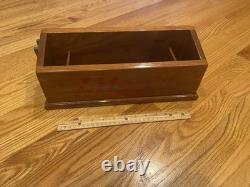 Vintage Liberty Wood Storage Box Desktop File Box -sailboat Box-edson USA