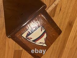 Vintage Liberty Wood Storage Box Desktop File Box -sailboat Box-edson USA