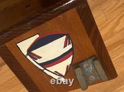 Vintage Liberty Wood Storage Box Desktop File Box -sailboat Box-edson USA