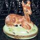 Vintage Limited Edition? Peint Main Limoges? Doe Deer Trinket Box #9/1000