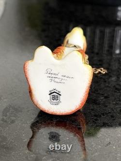 Vintage Limoges Box Peint Main Sitting Tiger Signed Cat Figurine