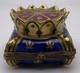 Vintage Limoges Chamart Peint Main Crown On Pillow Hinged Porcelain Box