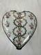 Vintage Limoges France Chamart Heart Shaped Trinket Box Pink Flowers Gold Scroll