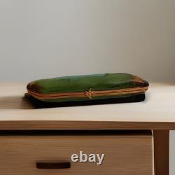 Vintage Limoges France Green Pea Pod Hinged Trinket Box