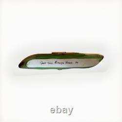 Vintage Limoges France Green Pea Pod Hinged Trinket Box