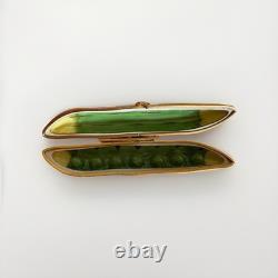 Vintage Limoges France Green Pea Pod Hinged Trinket Box