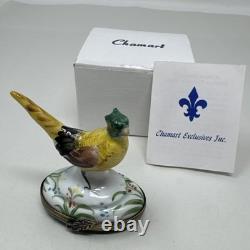 Vintage Limoges France Pheasant Trinket Box Chamart Bird Cottagecore