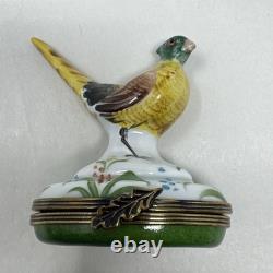 Vintage Limoges France Pheasant Trinket Box Chamart Bird Cottagecore