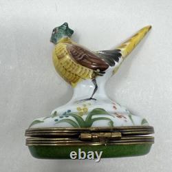 Vintage Limoges France Pheasant Trinket Box Chamart Bird Cottagecore