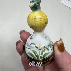 Vintage Limoges France Pheasant Trinket Box Chamart Bird Cottagecore