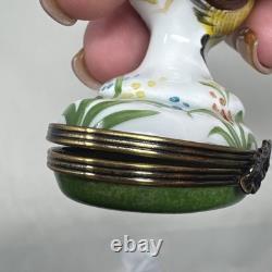 Vintage Limoges France Pheasant Trinket Box Chamart Bird Cottagecore