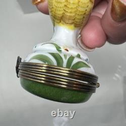 Vintage Limoges France Pheasant Trinket Box Chamart Bird Cottagecore