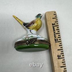 Vintage Limoges France Pheasant Trinket Box Chamart Bird Cottagecore