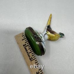 Vintage Limoges France Pheasant Trinket Box Chamart Bird Cottagecore