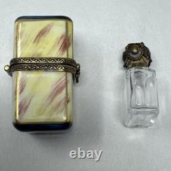 Vintage Limoges France Trinket Box Chamart Chest & Perfume Bottle Cottagecore