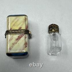 Vintage Limoges France Trinket Box Chamart Chest & Perfume Bottle Cottagecore