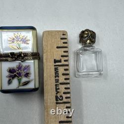 Vintage Limoges France Trinket Box Chamart Chest & Perfume Bottle Cottagecore