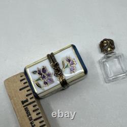 Vintage Limoges France Trinket Box Chamart Chest & Perfume Bottle Cottagecore