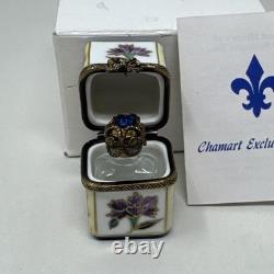 Vintage Limoges France Trinket Box Chamart Chest & Perfume Bottle Cottagecore