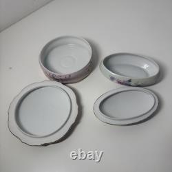 Vintage Limoges France Trinket Box Hand Painted Floral Lot of 2