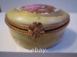 Vintage Limoges France Trinket Box Peint Main Hand Painted Scene Man/woman