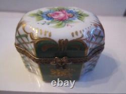 Vintage Limoges France Trinket Box -peint Main Rochard Hand Painted With Bottles