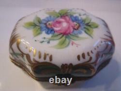 Vintage Limoges France Trinket Box -peint Main Rochard Hand Painted With Bottles