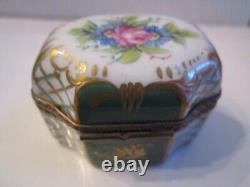 Vintage Limoges France Trinket Box -peint Main Rochard Hand Painted With Bottles