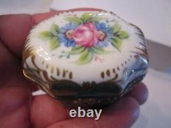 Vintage Limoges France Trinket Box -peint Main Rochard Hand Painted With Bottles