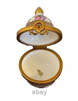 Vintage Limoges Peint Main Eximious Trinket Box Signed and Numbered