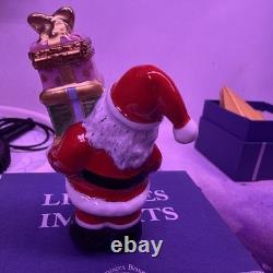 Vintage Limoges Peint Main Santa with presents Trinket Box Retired