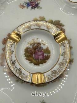 Vintage Limoges Porcelain Set Trinket Box Vanity Trey Coin Dish