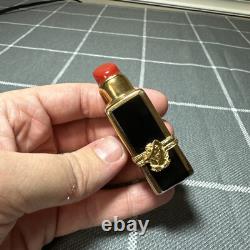 Vintage Limoges Red Lipstick Trinket Box Peint Main France w Gold Gilding Signed