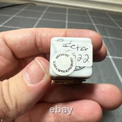 Vintage Limoges Red Lipstick Trinket Box Peint Main France w Gold Gilding Signed