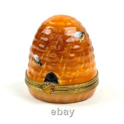 Vintage Limoges Rochard Beehive Porcelain Hinged Box Honeybees Hand Painted Vintage Limoges Rochard Beehive Porcelain Hinged Box Honeybees Hand Painted
