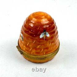 Vintage Limoges Rochard Beehive Porcelain Hinged Box Honeybees Hand Painted Vintage Limoges Rochard Beehive Porcelain Hinged Box Honeybees Hand Painted